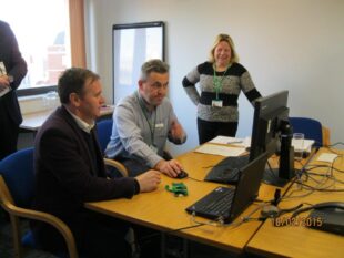 George Eustice at Exeter support centre