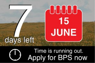 Image showing 7 days left to apply for the Basic Payment Scheme - the deadline is 15 June