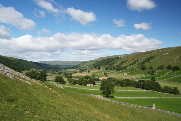 Limestone farming landscape near Littondale in the Yorkshire Dales