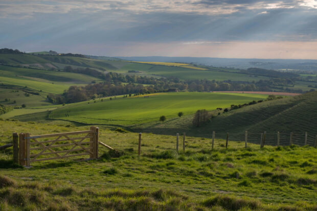 View of hills in Wiltshire