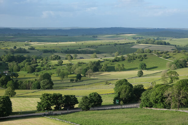 Rural landscape viewed from Slough Top, Derbyshire